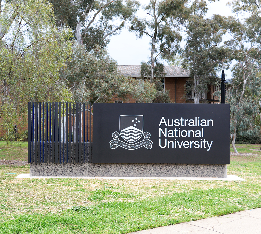 Entry sign to ANU Acton Campus